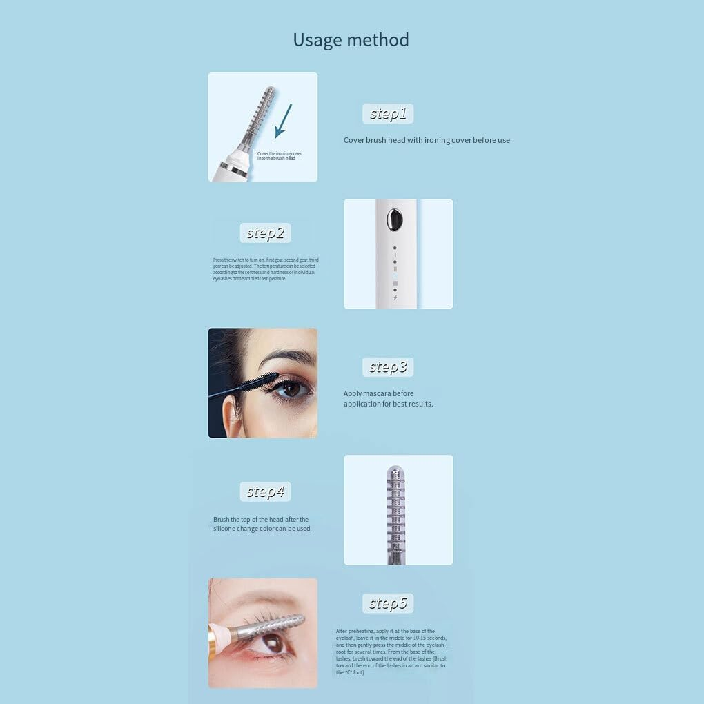 Curling Curler with Three Different Brush Heads Meet Different Needs Easily Silicone on Top of Brush Head Will Change, White - Pink image number 4