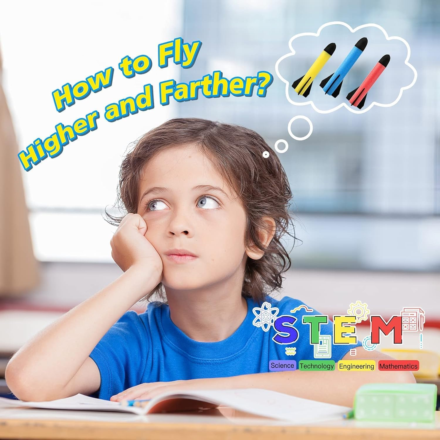 REFUN Rocket Launcher for Kids with 6 Foam Rockets - STEM Boys & Girls Ages 3+ - Christmas Xmas Easter Egg Gifts - Fun Outdoor/Indoor Toy image number 5