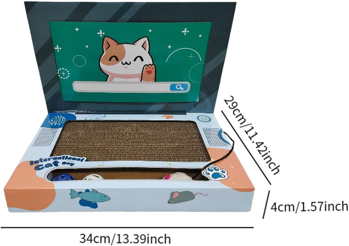 Fzaqwen Cat Laptop Scratcher Foldable Cat Computer for Gifts Indoor Cats Kitten Claw image number 4