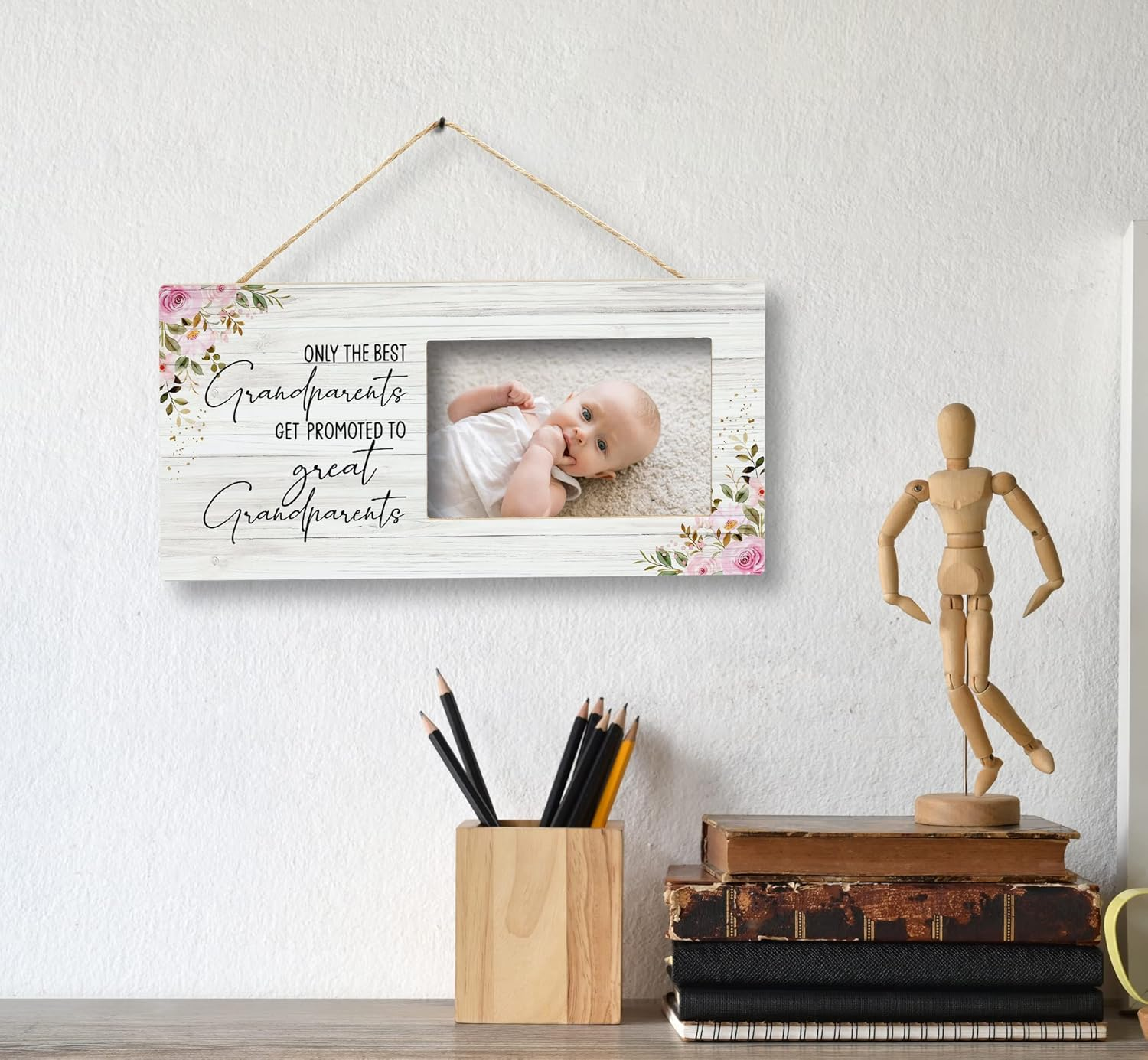 SRADMO Grandparents & Great Grandparents Photo Frames, Baby Announcement & Promotion Keepsakes, 12X6 Grandkids Picture Frame image number 4