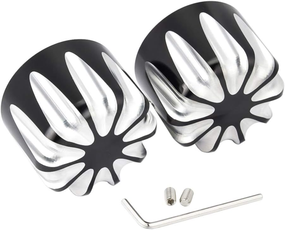 Benlari Black Axle Nut Cover Front Axle Cap Compatible for Harley Davidson Touring Softail Sportster Dyna Trike Electra Street Road Glide Road King Fat Boy 2002-2019