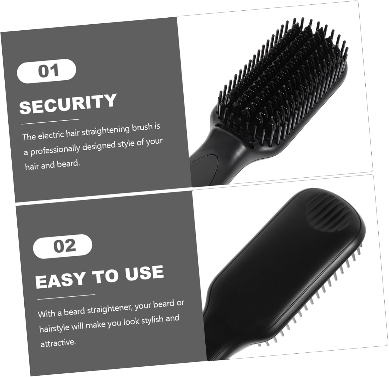 Gogogmee 6 Hair Straightener Beard Brush with Temperature Settings Multi Functional Hair Straightening Tool for Men for Beard Travel image number 4