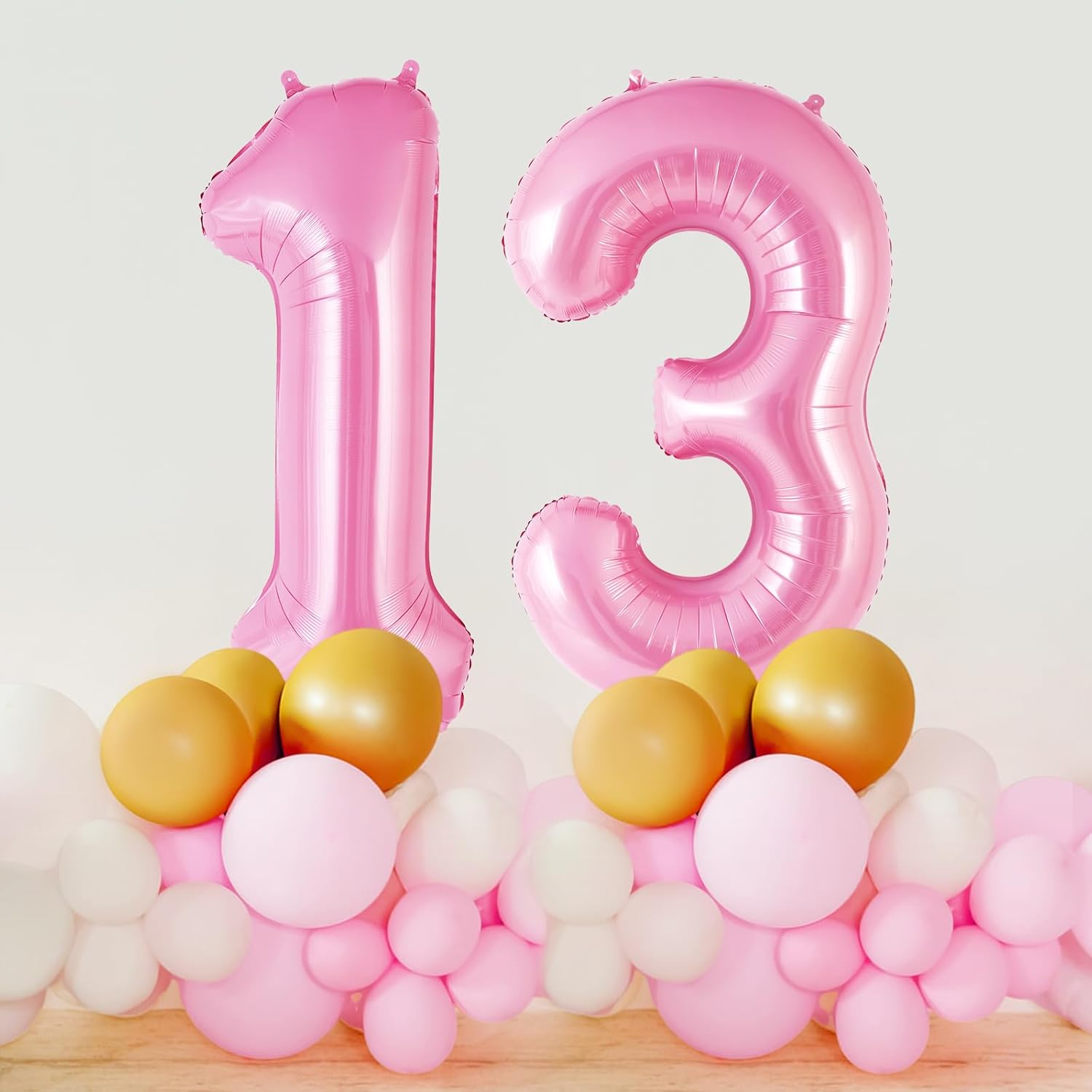 Pink Number 13 Balloon, 40 Inch Big Large Foil Helium Number Balloons, Giant Mylar Number 13 Balloons for 13 Years Old Birthday Party Decorations Supplies Anniversary image number 2