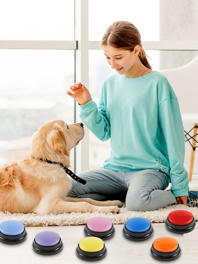 8Pcs Dog Buttons for Communication Voice, Recording Buttons Dog for Words Talking and Answer, 30 Seconds Buttons Personalized Sound Answering Buzzer Best Toys for Dog Tranning image number 3