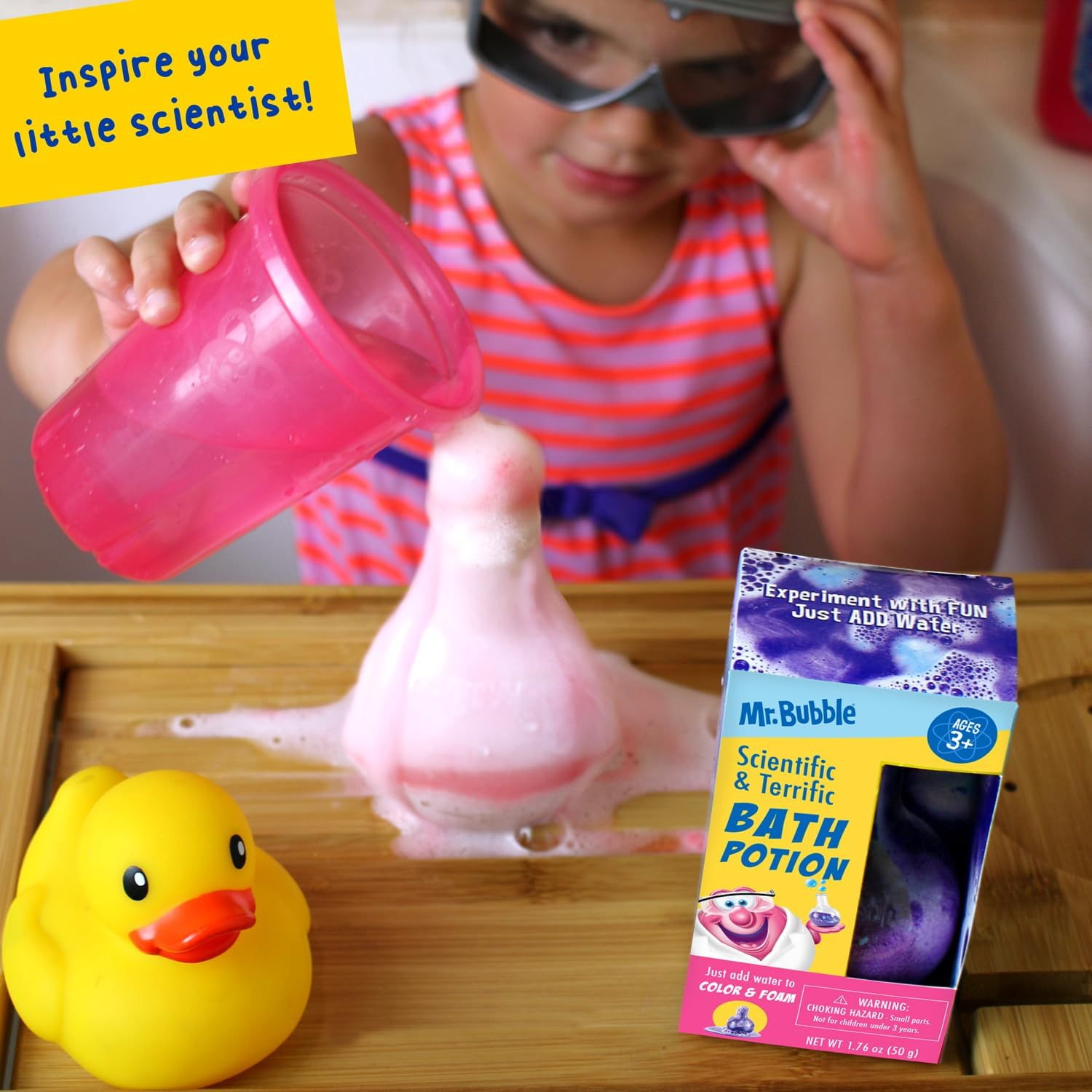 Mr. Bubble Kids Bath Bomb Potions - Colorful Fizzy Fun - Cool Foam and Bubble Science Beaker for the Bath (Pack of 4) image number 5