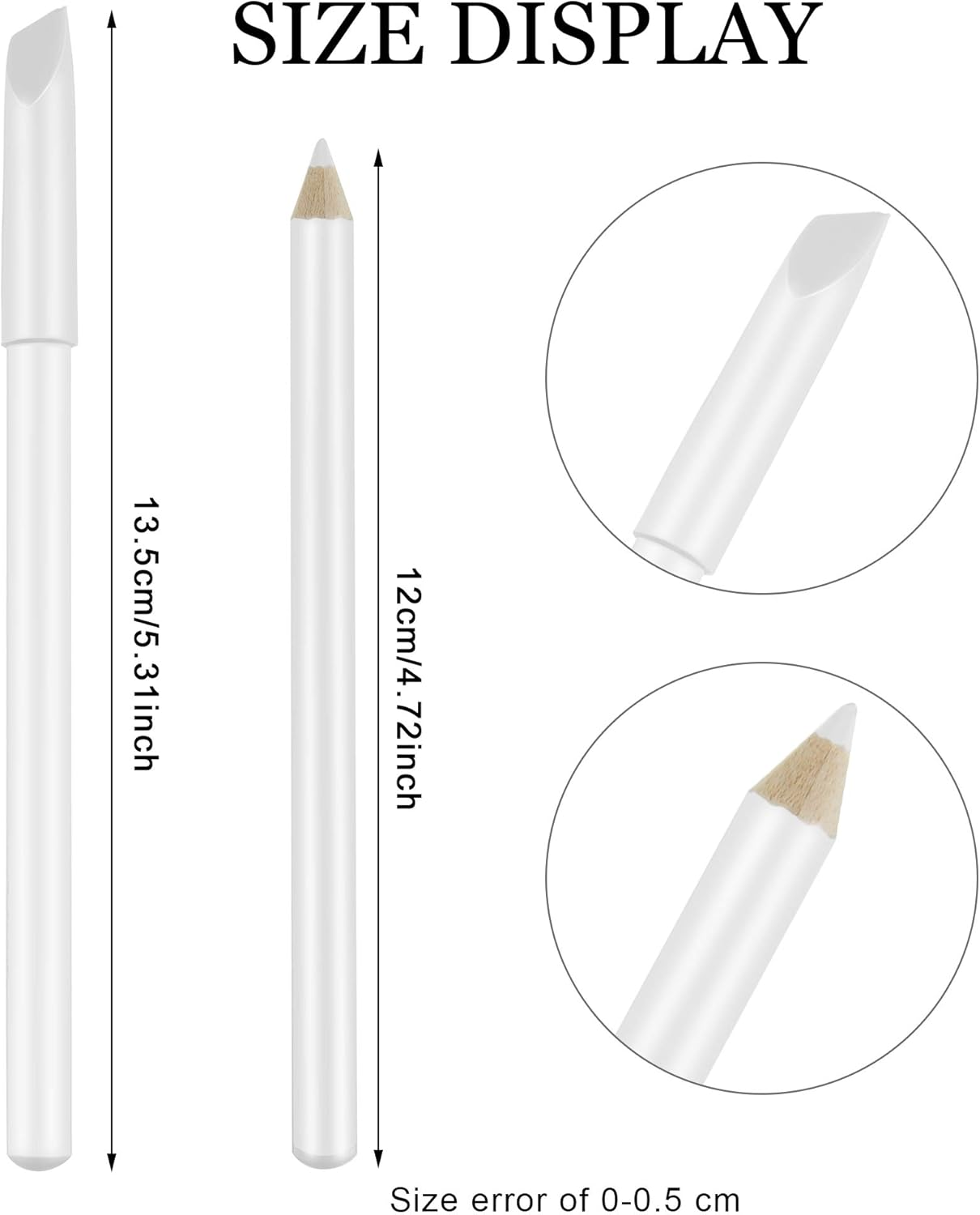 Maitys 10 Pieces White Nail Pencil 2-In-1 Whitening French Manicure Pencil under Nail with Cuticle Pusher for Manicure Supplies Art DIY Tool image number 2