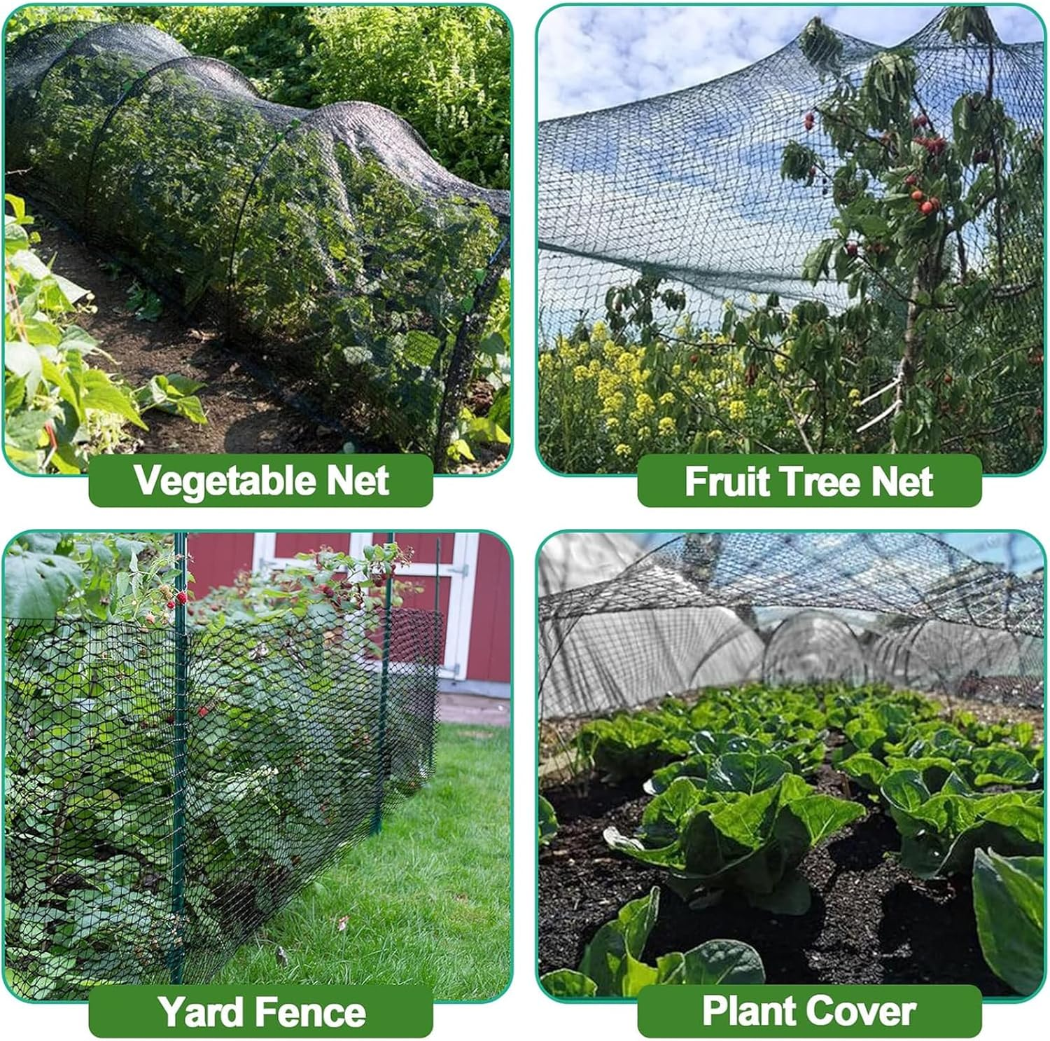 Bird Netting for Garden Protection, 13X32Ft Garden Netting W/ 0.8" Mesh, Poultry Netting for Chicken Coop, Deer Fence Netting for Plants Fruit Trees Vegetables against Birds, Squirrels, Other Animals image number 3