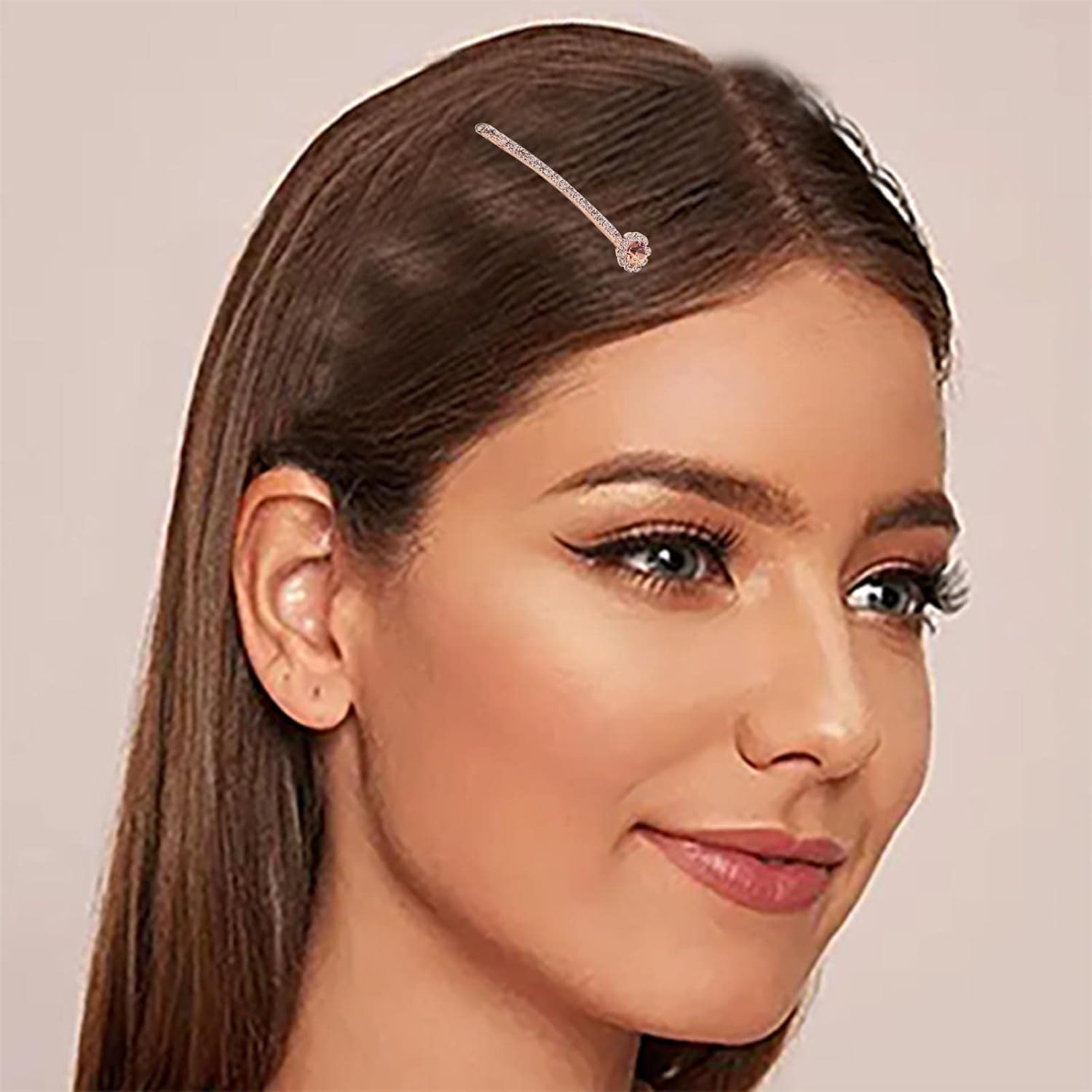 Wendalern Hair Clips for Women Bling Crystal Duck Beak Clip Non-Slip Hair Clip for Thick Thin Hair Sparkling Gemstone Wedding Bridal Hair Pin Accessories for Styling Section