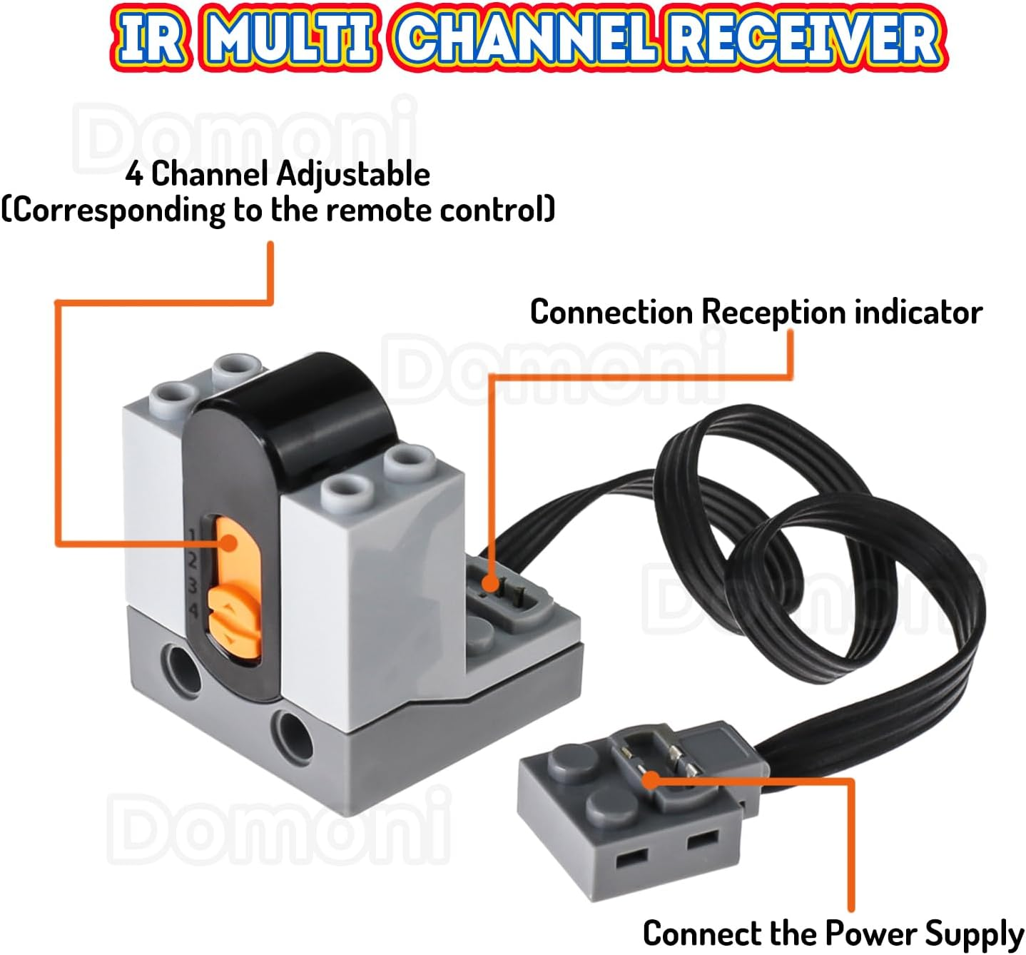 5-In-1 Technic-Motor-Kit Compatible with , Power-Functions-Set Building Blocks M Motors, IR Remote Control, IR Receiver, AA Battery Box image number 3