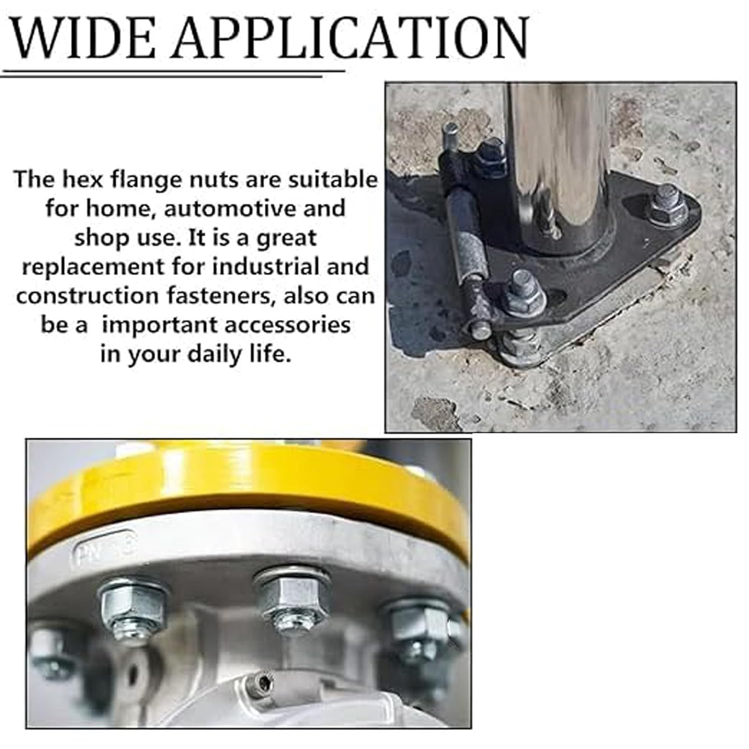 185PCS 7 Metric Sizes 304 Stainless Steel Hex Flange Nuts Assortment Kit M8 X 1.25Mm Serrated Flange Nuts -M3, M4, M5, M6, M8, M10, M12 image number 2