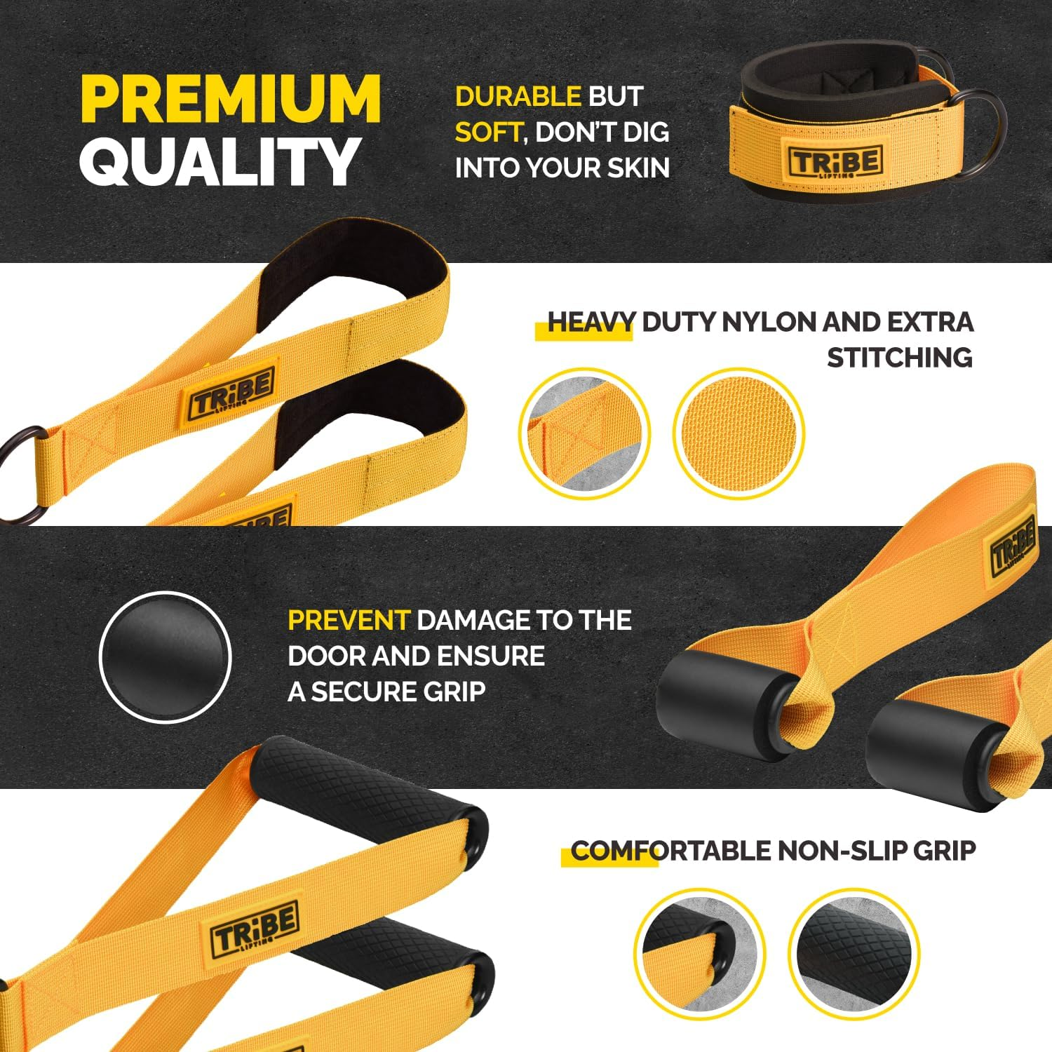 Tube Resistance Bands for Working Out Men and Women - Exercise Bands Resistance Bands Set, Resistance Band Bar, Handles, Ankle Straps, Foot Straps and Door Anchor, Tube Workout Bands - Door Anchor Strap - Green image number 6