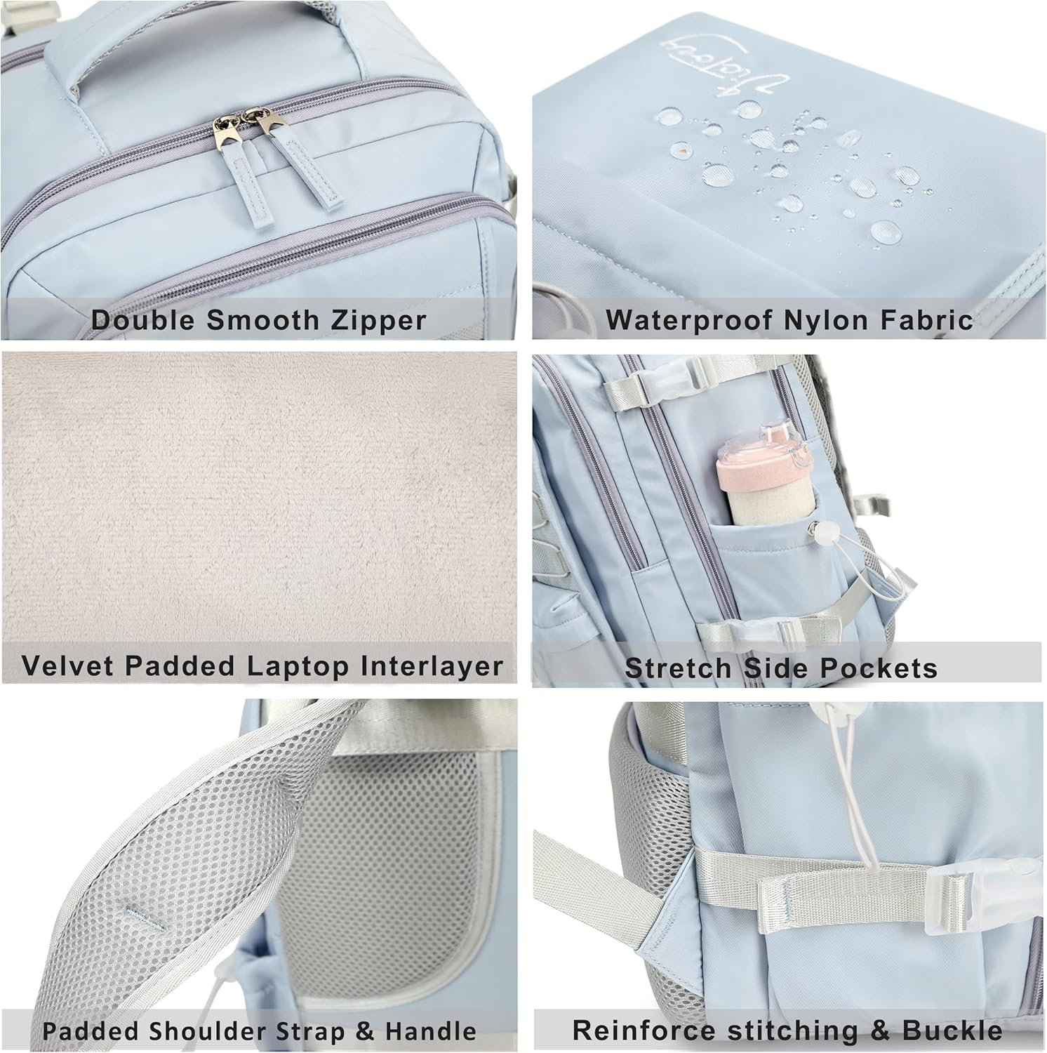 AO ALI VICTORY Travel Backpack for Women Men 15.6 Inch Laptop Backpacks with USB Port Carry on Backpack Large College Bag