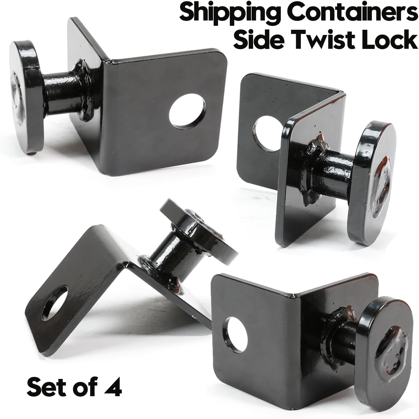 4 Pack Shipping Container Anchors, Shipping Containers Side Twist Lock, Shipping Container Tie Downs, Shipping Container Accessories for Anchoring to Rock Floor or Cement - Black image number 4