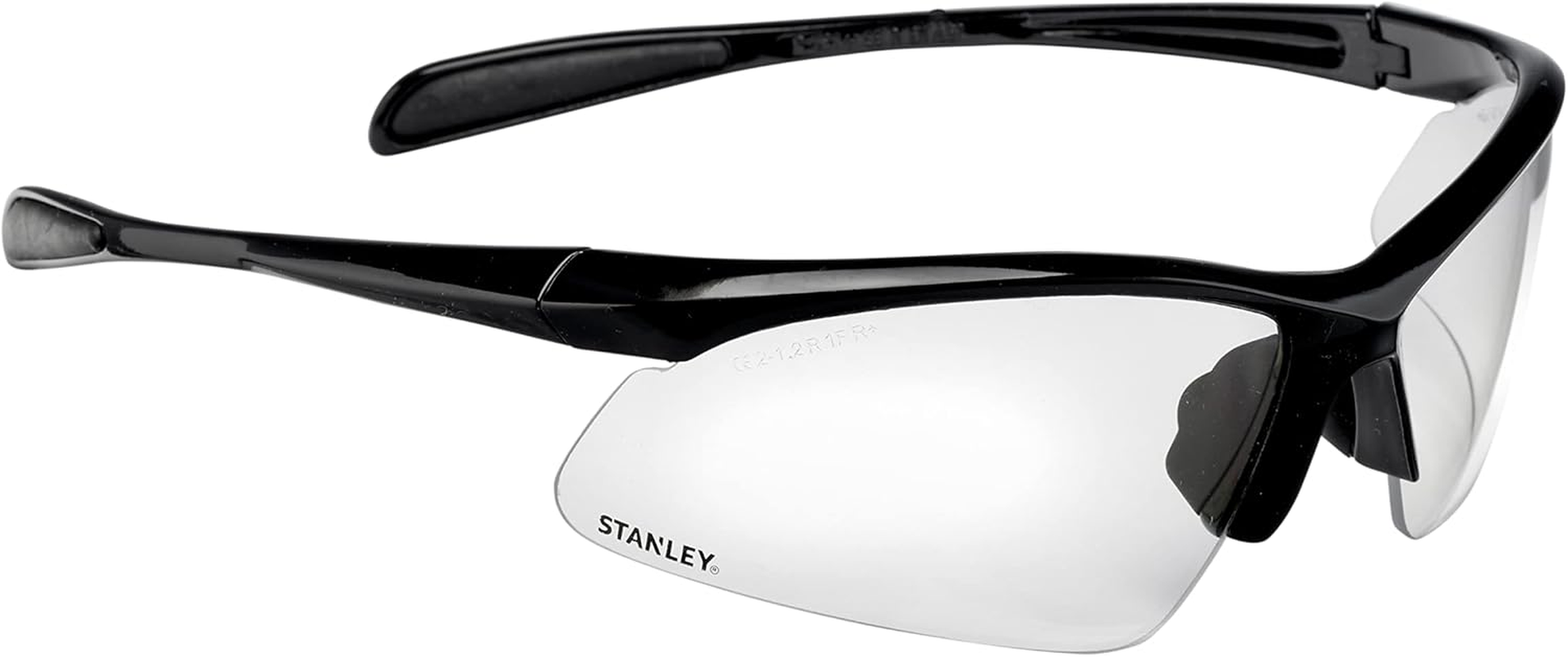 Stanley Clear Lens Half Frame Safety Glasses - Clear Safety Glasses for Men and Women - Transparent with UV Protection Glasses - Rubber Tipped No-Slip Design