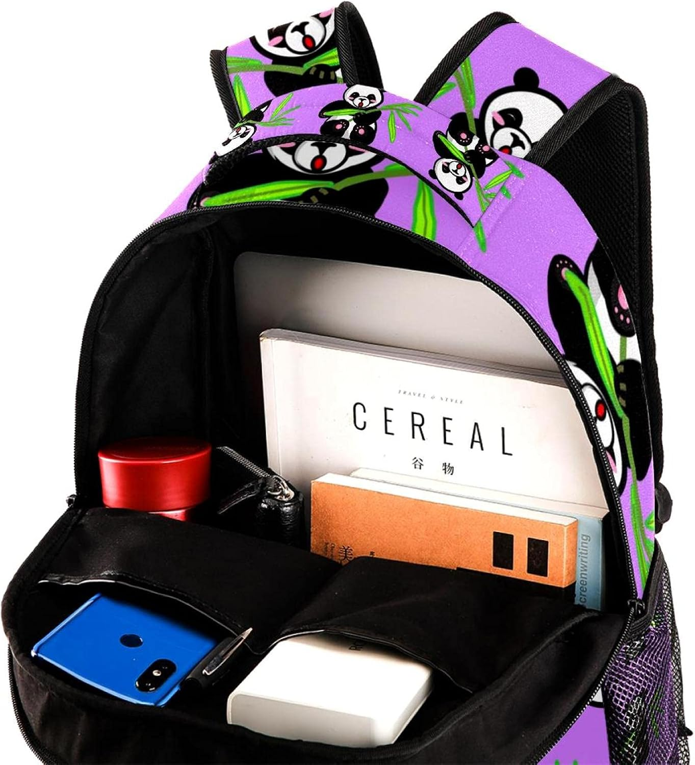 Cute Pandas Backpack Students Shoulder Bags Travel Bag College School Tote Backpacks image number 4