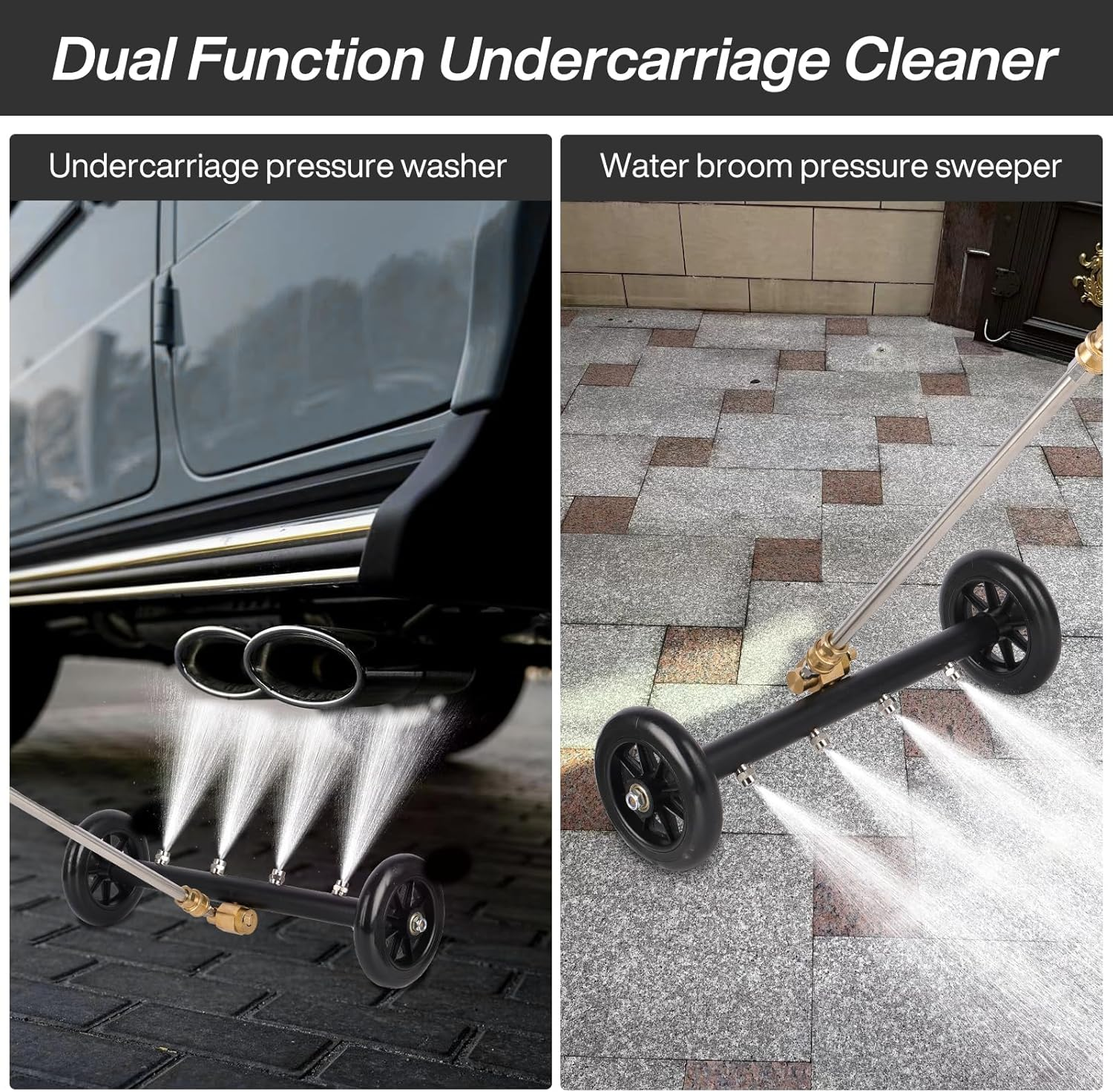 Pressure Washer Undercarriage Cleaner, 16 Inch Undercarriage Washer, Pressure Washer under Car Cleaner with Straight Extension Wand, 4000 PSI image number 1