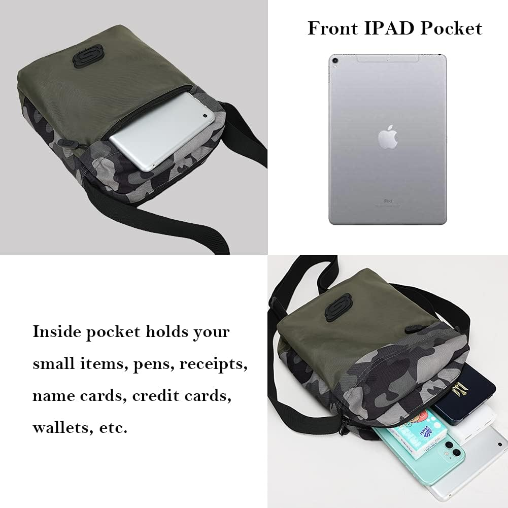 Skechers Waterproof Messenger Bag Casual Crossbody Bag Purse Casual Sling Pack for Work Outdoor Shoulder Bag Wallet Bag for Men & Women & Student Suitable for Hiking, Cycling and Outdoor Play