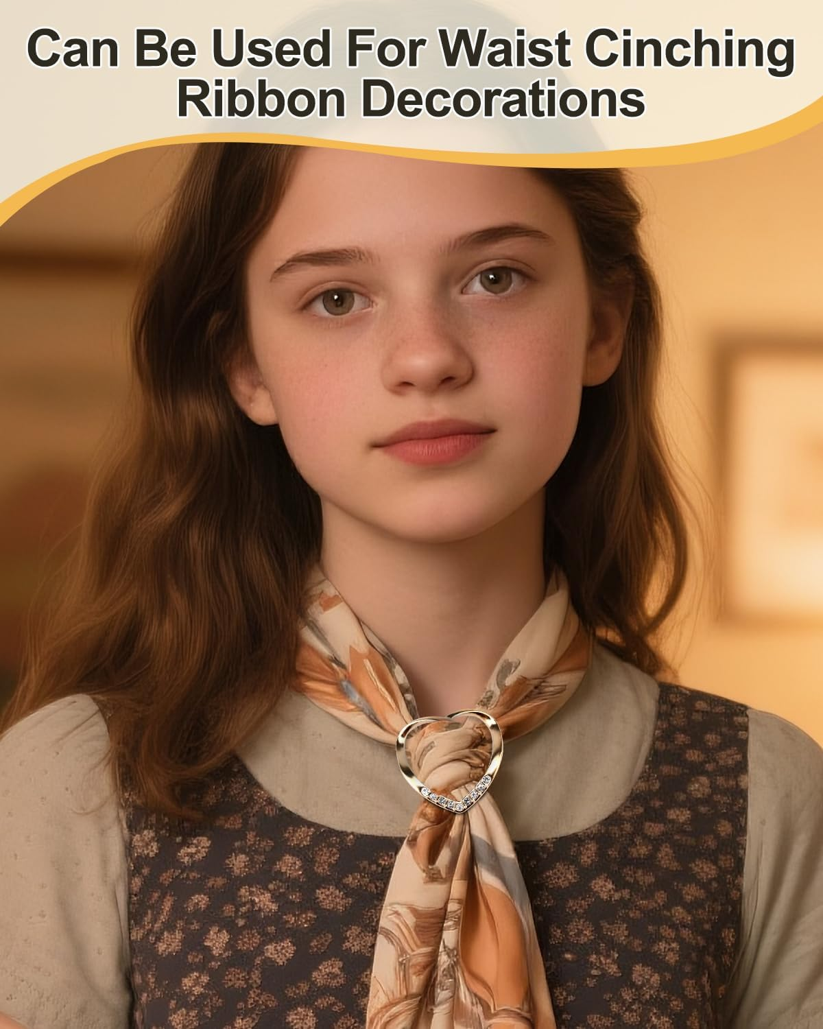 6PCS Silk Scarf Ring Clip, T-Shirt Tie Clips for Women Girls Fashion Metal Circle Buckle, Waist Clothes Corner Button, Shirt Waist Cinch Clips Tightener with 1 Storage Bag image number 1