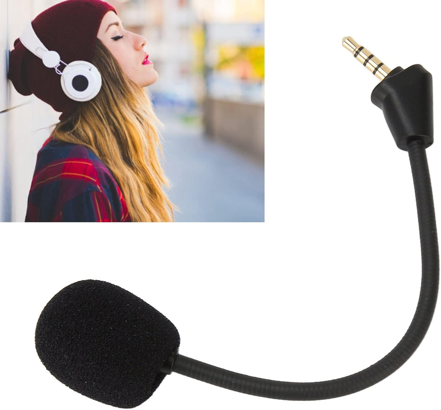 Fafeicy Removable Gaming Microphone with 3.5Mm Flexible Arm 4 Pole Pin Noise Reduction for Gaming Headsets Compatible with PC image number 4