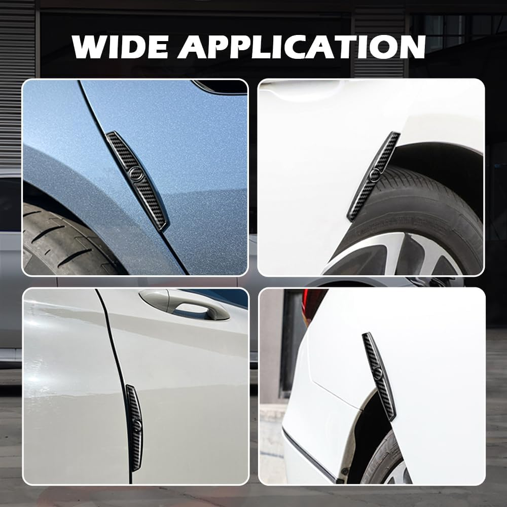 4PCS Carbon Fiber Car Door Protector Edge Guards,Thicker Door Guard for Cars Provides Impact and Anti-Scratch Protection,Universal Self-Adhesive Doors Protectors for Vehicles image number 1