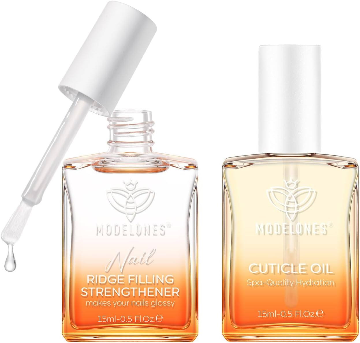 Modelones Nail Strengthener and Cuticle Oil Ridge Filling Nail Repair Kit Nail Growth Treatment for Thin and Damaged Nails,Moisturizes Dry Skin, Repairs Cuticles, Nail Growth Oil, 15Ml image number 6