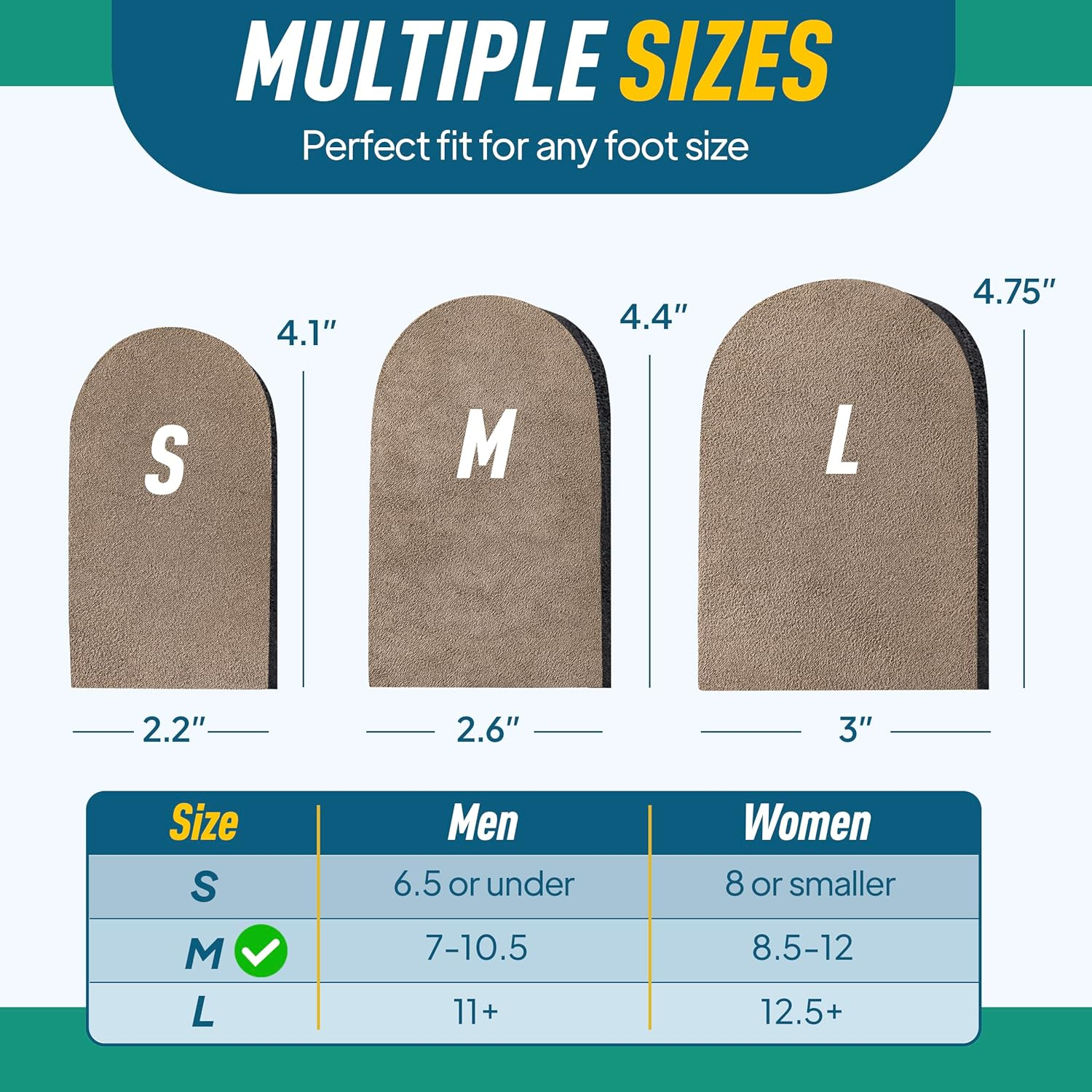 Heel Lifts for Women and Men Adjustable Shoe Lifts for Leg Length Discrepancy (Medium, 4, Count) image number 4