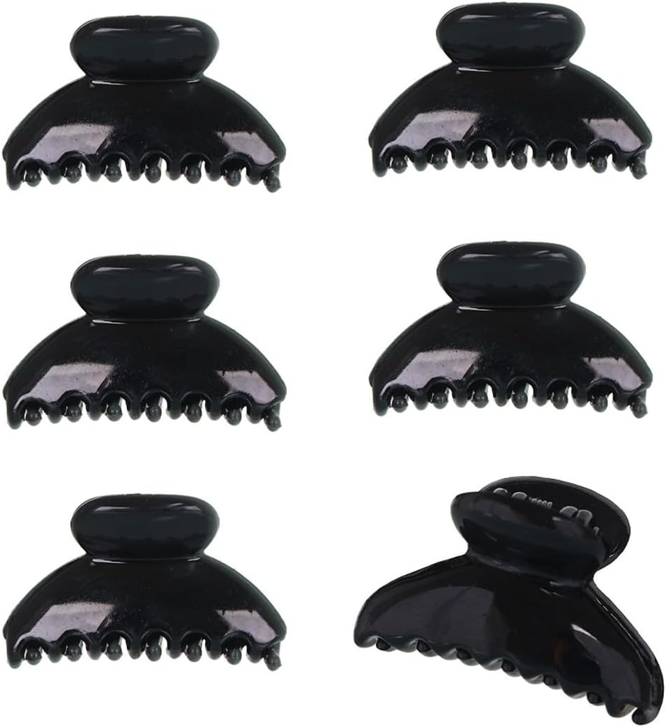 PLABBDPL Plastic Hair Claw Clips, Small Hair Clips, Mini Hair Clip, Vintage Simple Non-Slip Hair Clips, Hair Pin Thick Hair Claw Clips Accessories for Women Girls, Black image number 2