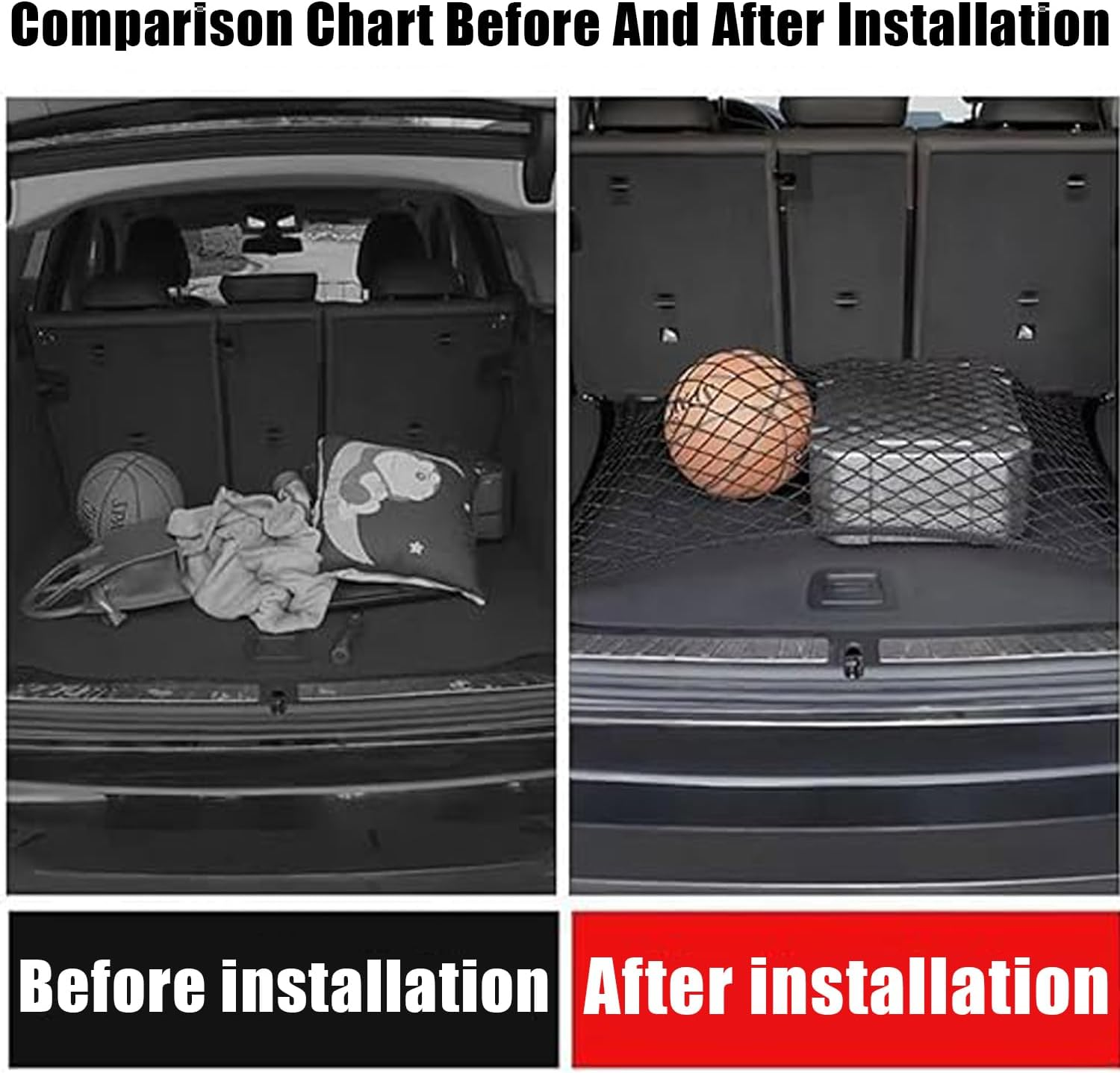 Universal Elastic Cargo Net with Hooks, Heavy-Duty Stretchable Trunk Storage Mesh Net for Cars, Suvs, Trucks & Vehicle Exterior Accessories, Adjustable Automotive Organizer(70Cm*70Cm) image number 5