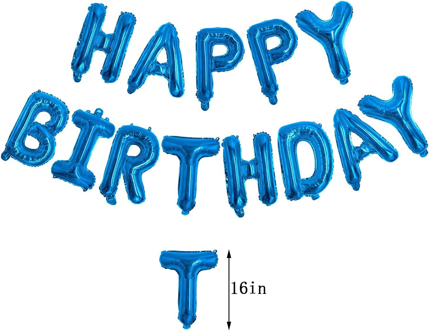 Blue Happy Birthday Balloons for Men Boy, 13PCS Letters Balloons 2 PCS Giant Star Foil Balloons 4 PCS Confetti Balloons 6 PCS Latex Balloons Birthday Party Decorations and Supplies Balloons - Black Gold image number 6