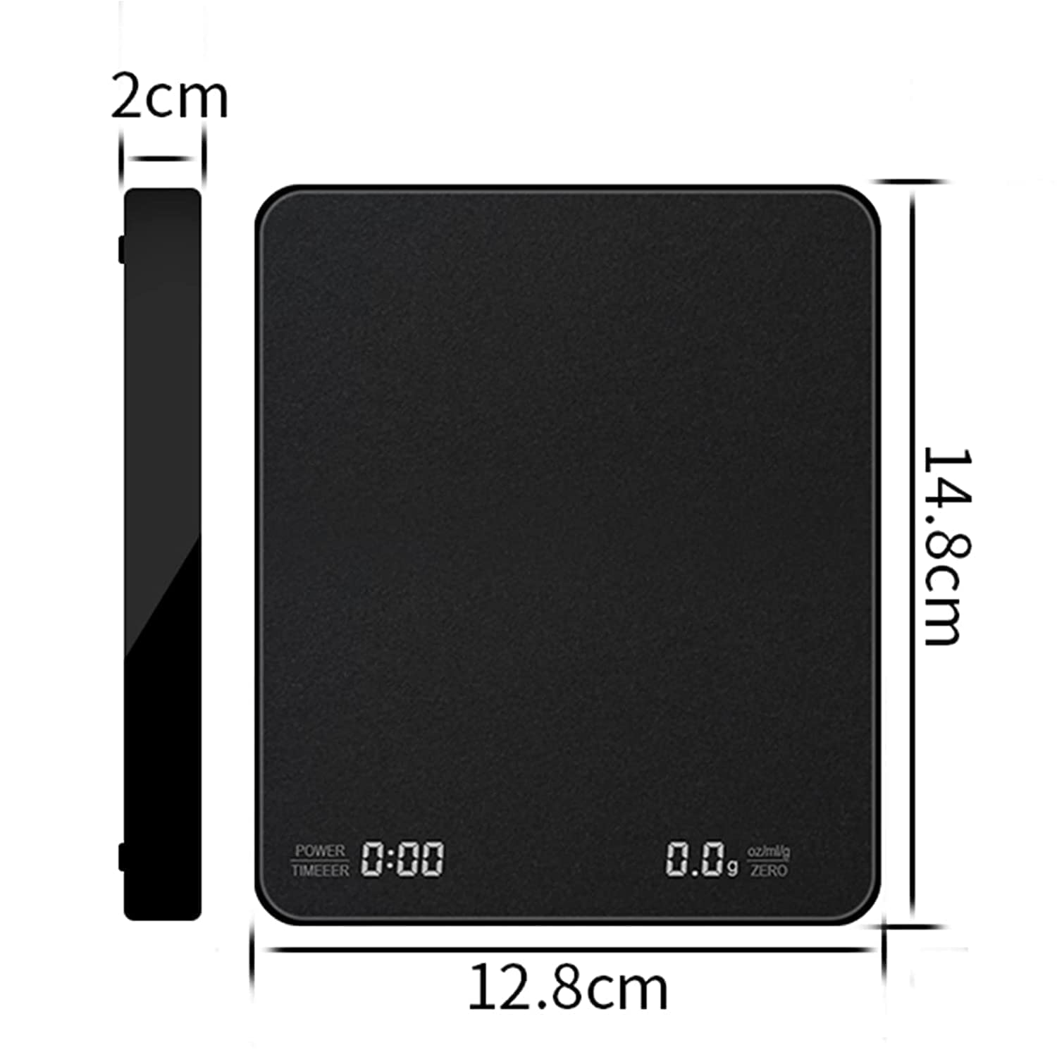 Digital Coffee Scale with Timer, 0.1G/3Kg Rechargeable Coffee Weight Scale, High Precision Espresso Coffee Scale for Pour over with Invisible LED Display and Touch Sensor Operation image number 6