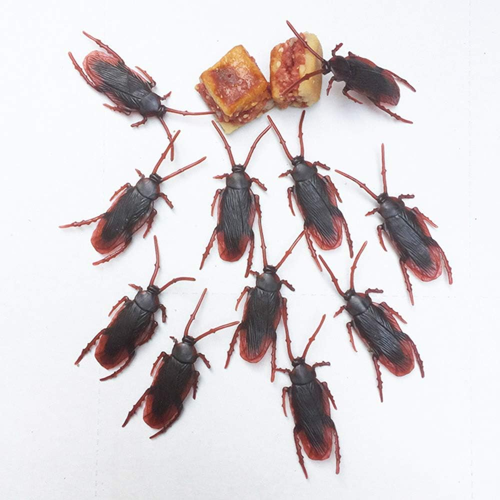 100PCS Prank Fake Roaches, Favourite Trick Joke Toys Look Real, Scary Insects Realistic Plastic Bugs, Novelty Cockroach for Party, Christmas, Halloween image number 4