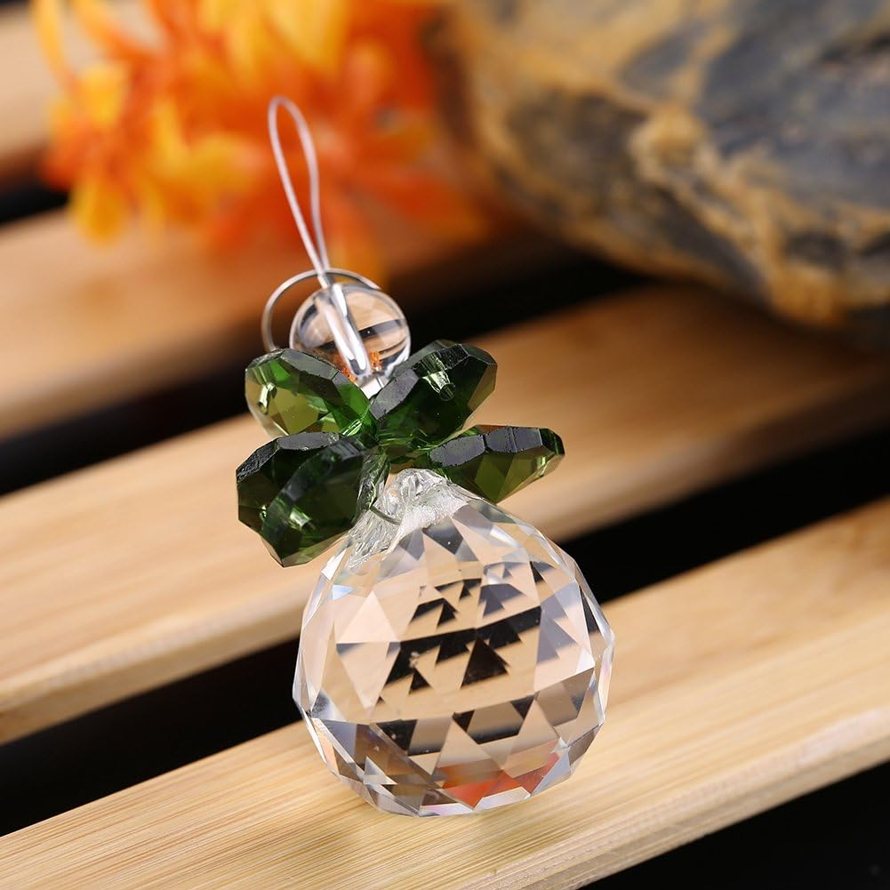 Crystal Suncatcher Hanging Pendant Angel Handmade Ornament Wedding Decor Rainbow Maker Prisms Pendant Feng Shu X'Mas Decor 1 PCS (Green) image number 1