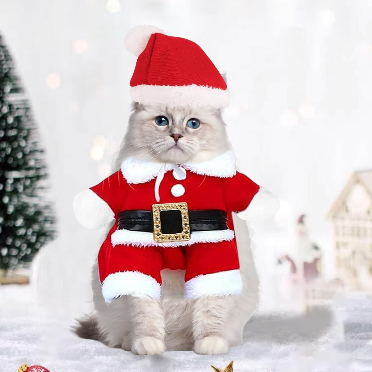 Christmas Pet Clothes, Santa Claus Costume for Dogs Cats, Cat Costume Christmas, Outfit Christmas for Kittens and Small Dogs, Dog Costume Christmas for Party (Size L) image number 3