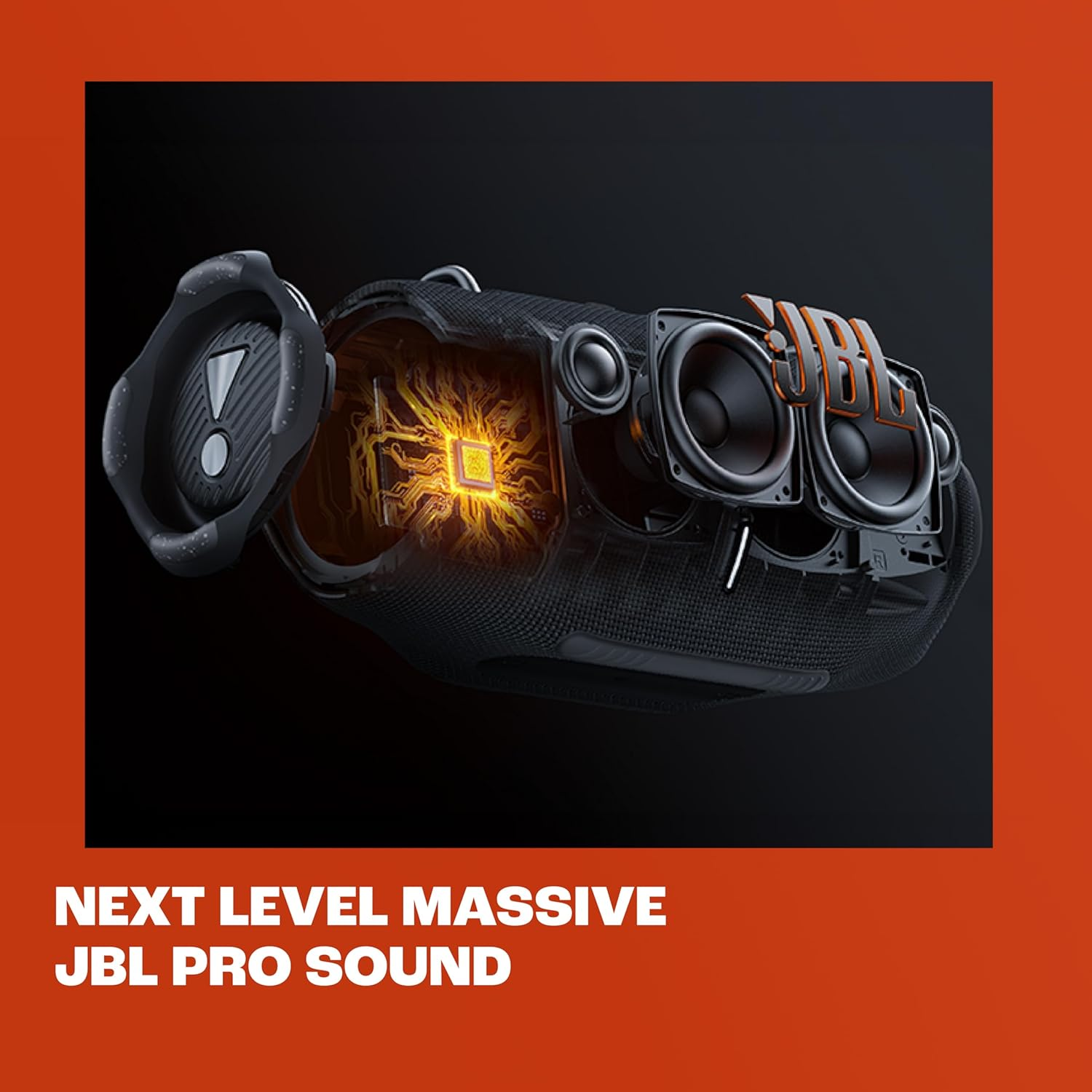 JBL Xtreme 4, Next Level Massive JBL Pro Sound, up to 24 Hours of Playtime plus 6 Hours with Playtime Boost, Convenient Shoulder Strap, AI Sound Boost, Waterproof and Dustproof, Black image number 4