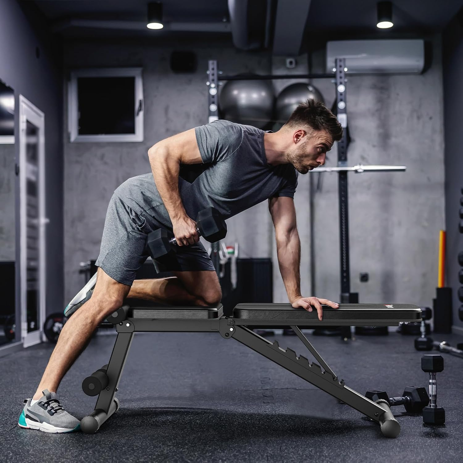 PASYOU Adjustable Weight Bench Full Body Workout Multi-Purpose Foldable Incline Decline Exercise Workout Bench for Home Gym image number 4