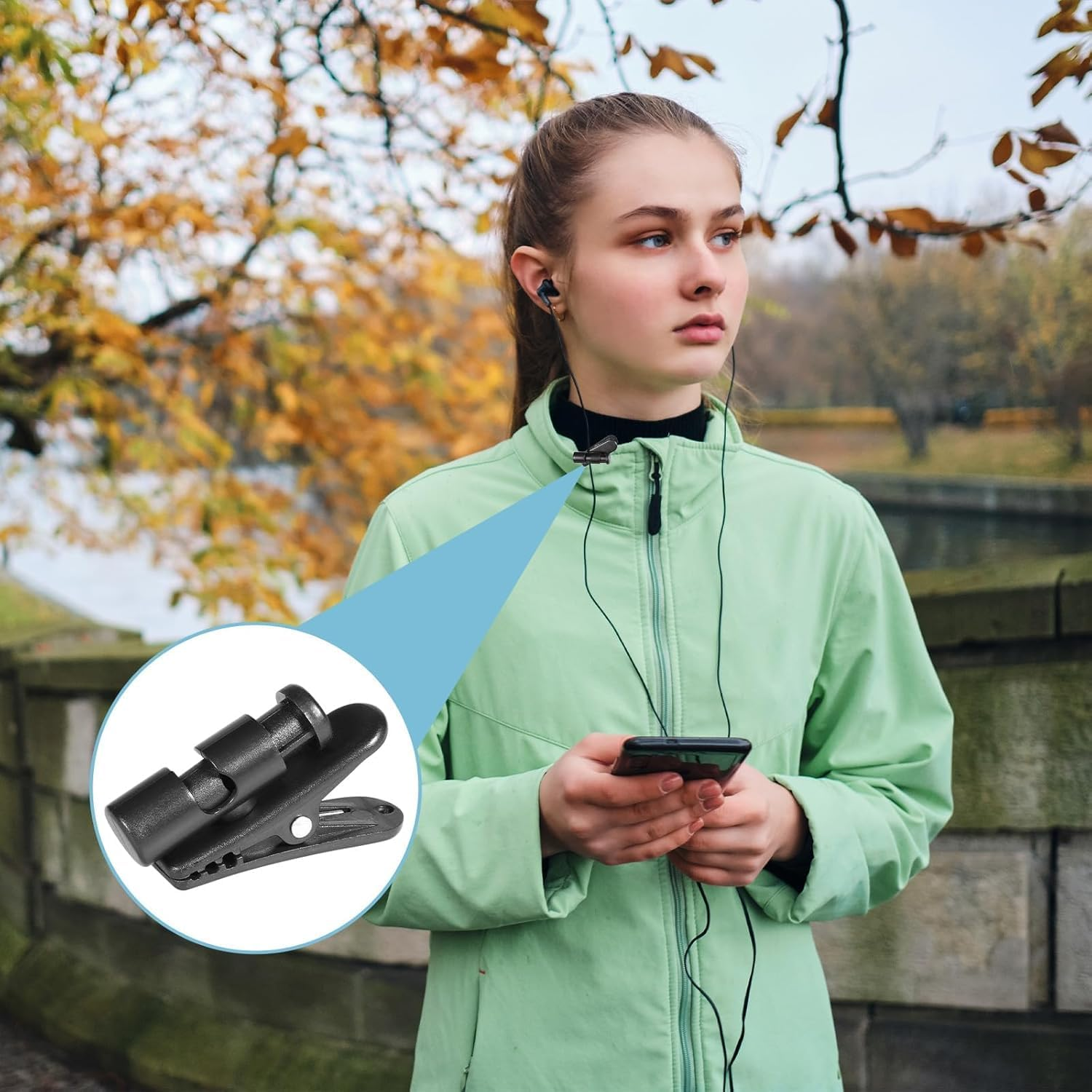 8Pcs Headphone Clips for Earphone Wire, 360 Degree Rotate Microphone Cable Clips, Clothing Shirt Wire Accessories Headphones image number 2