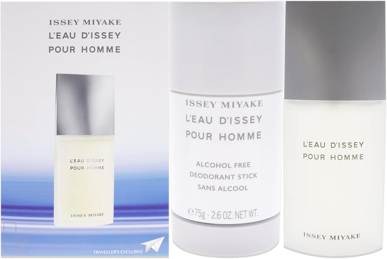 Leau Dissey by Issey Miyake for Men - 2 Pc Gift Set 2.5Oz EDT Spray, 2.6Oz Deodorant Stick