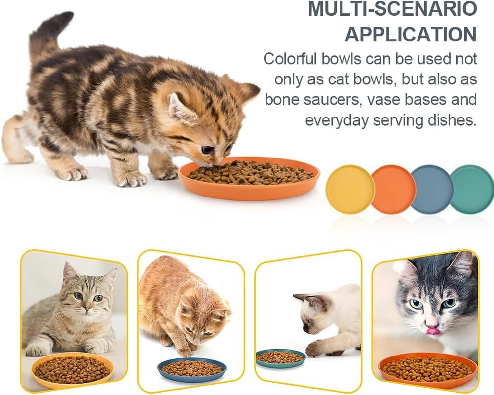 Feeding Bowl for Cats, Pack of 5 Flat Cat Bowls, Feeding Bowl, Cat Food, Cat Feeding Bowl, Silicone Bowl, round Flat Cat Bowls for Dry Food and Wet Food image number 4