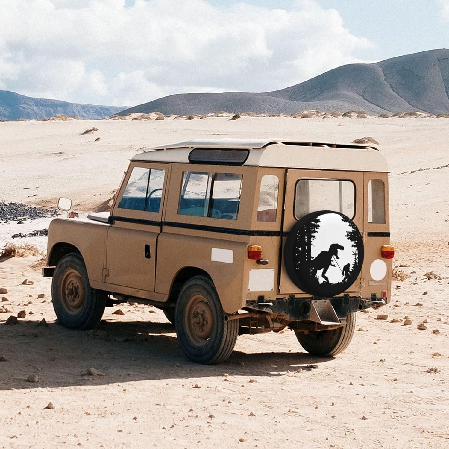 Dinosaur Bigfoot Rv Spare Tire Cover Wheel Tire Cover for Travel Trailers Protectors Weatherproof Dust-Proof for Camper Trailer Truck SUV Rv Universal 14" In image number 3