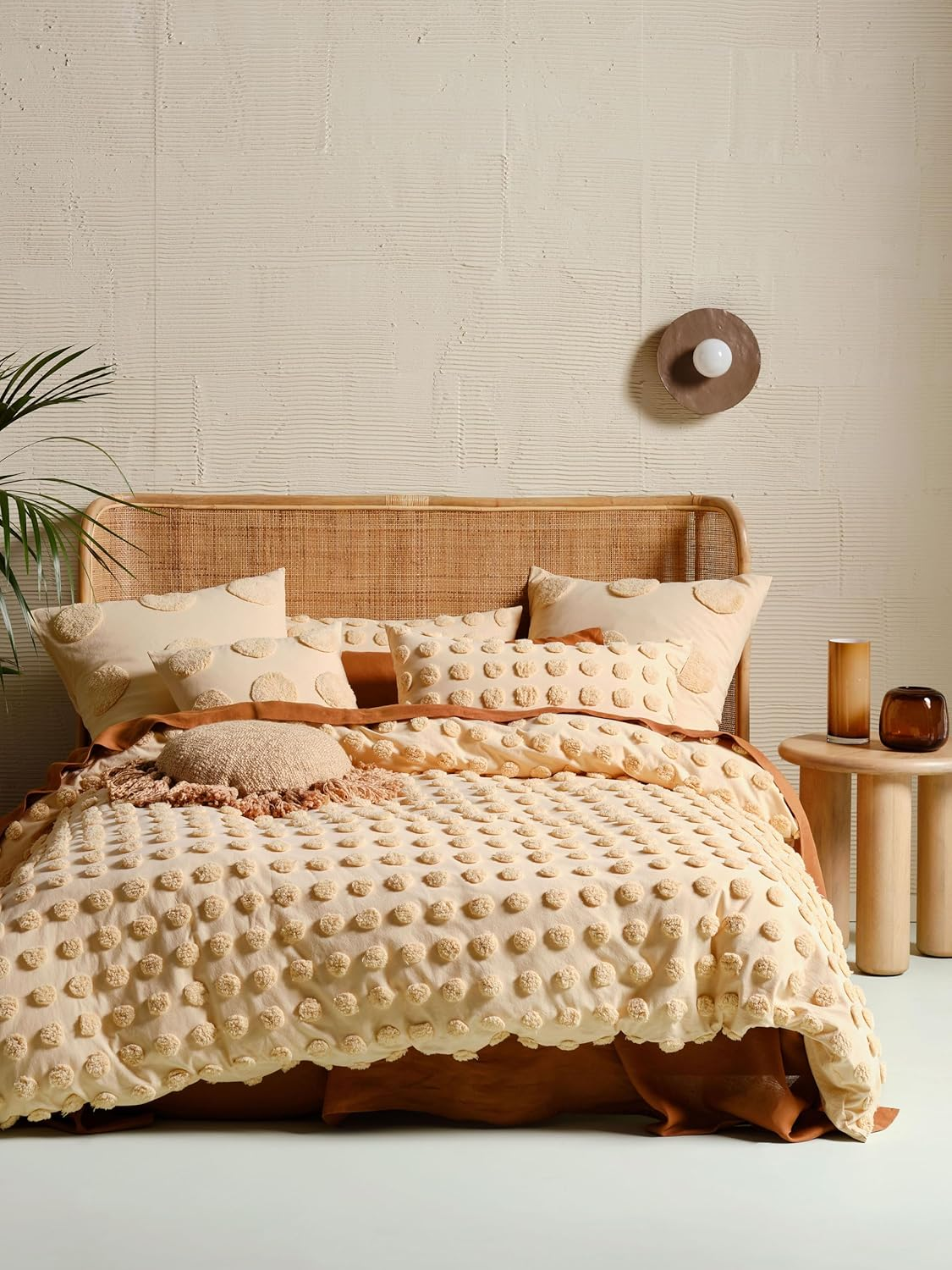Linen House Haze Pale Peach Quilt Cover Set, Queen Bed