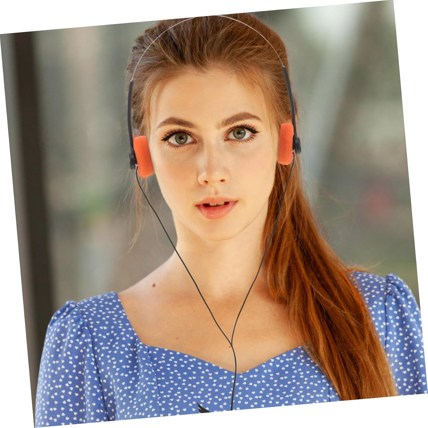 AUTSUPPL Lightweight Adjustable Retro Wired Headphones with Cushioned Small Ear Design for Comfortable Vocals and Versatile Use in Classroom Library Travel and Work image number 2