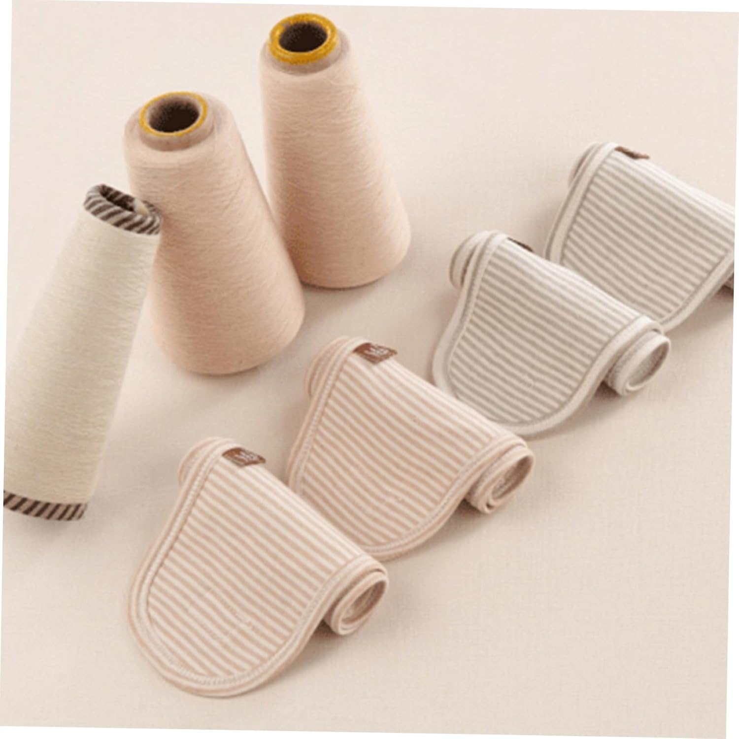 4Pcs Baby Belly Band Navel Belt for Newborns Beige Infant Umbilical Band Soft Breathable Wrap for Infant Care and Protection image number 3