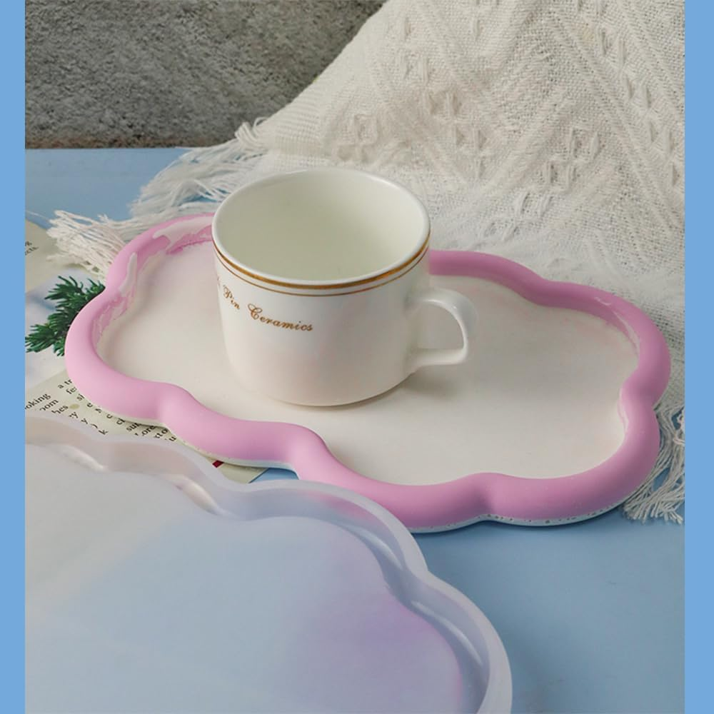 Cloud Shape Silicone Mold Tray, Resin Display Container, Trinket Storage Dish, Jewellery Holder, Decorative Vanity Plate image number 2