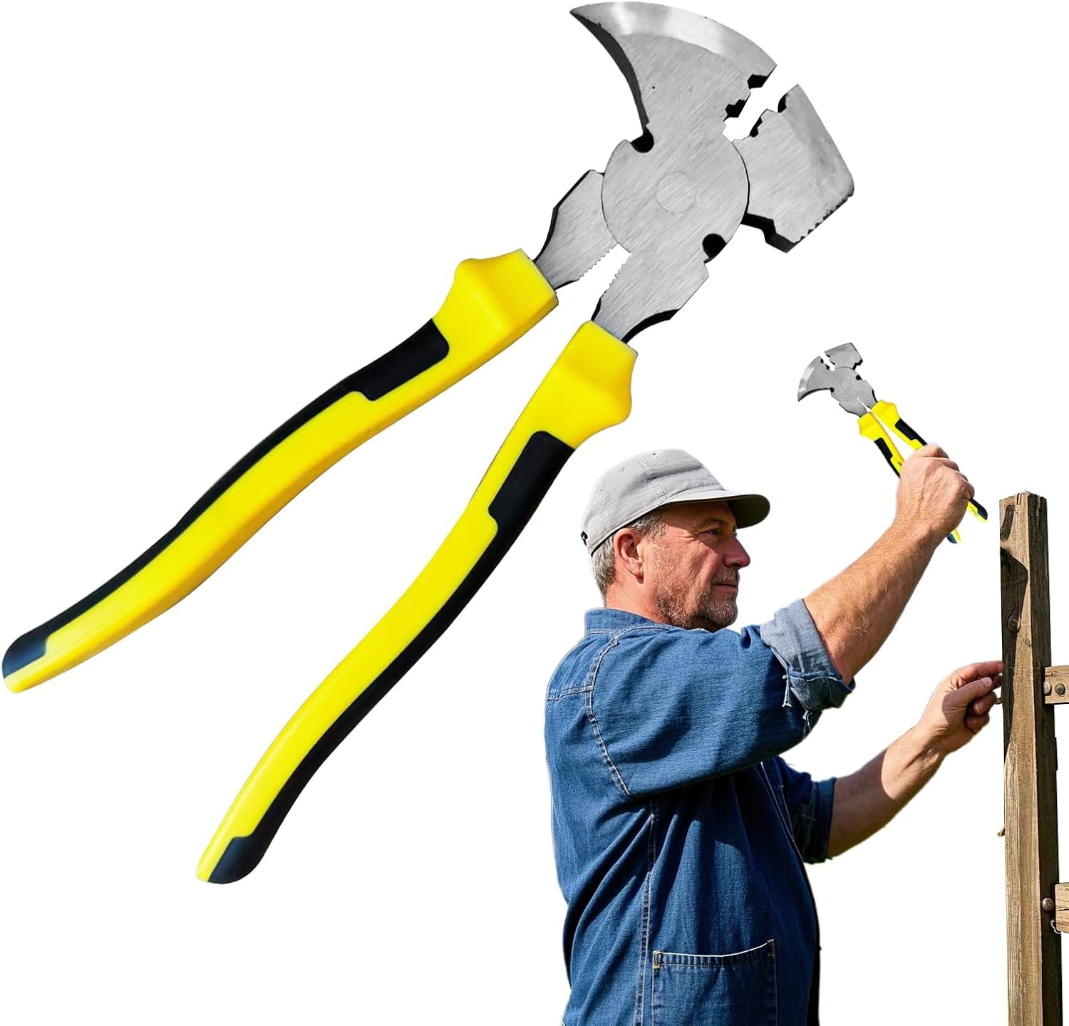 Fencing Tools | Fence Tool Cutter Staple Puller,Staple Nail Hammer Head Hand Puller for Wire Bending Cutting Gripping Cable Home Farm Wire Cable