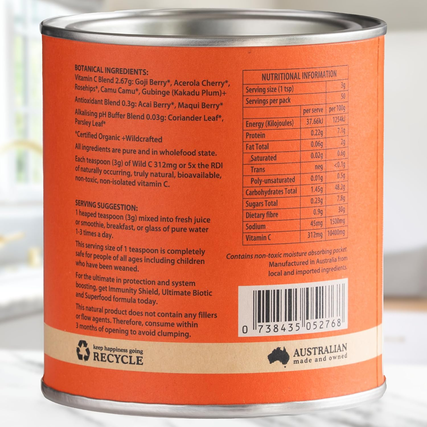 Eden Healthfoods Certified Organic Wild C Natural Vitamin C Powder 150 G image number 3