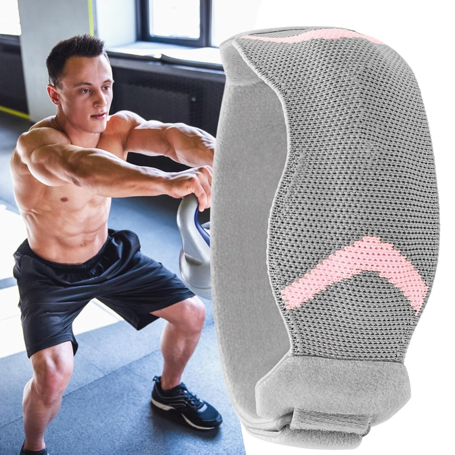 Patellar Tendon Support Strap - Patella Knee Support Strap with Silicone Pad | Adjustable Compression Stabilizer for Jumping Workout Running Gym Dance Hiking Weightlifting - Gray image number 2