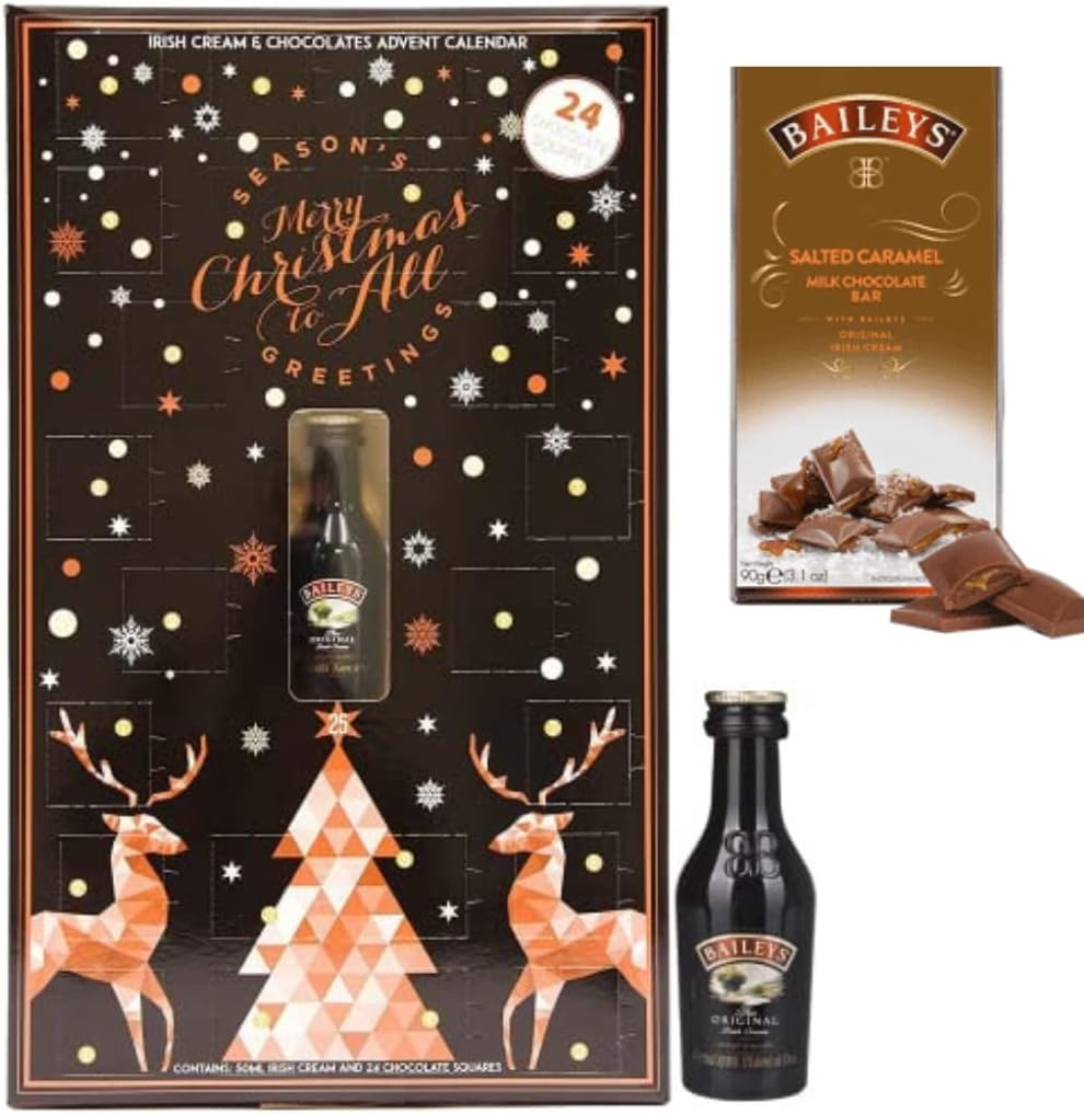 Baileys Advent Calendar 2024 - Alcohol Chocolate Advent for Adults - Baileys Minuature 5Cl Bottle and 24 Chocolates Gift Set Christmas - Irish Cream Flavour - Secret Santa image number 1
