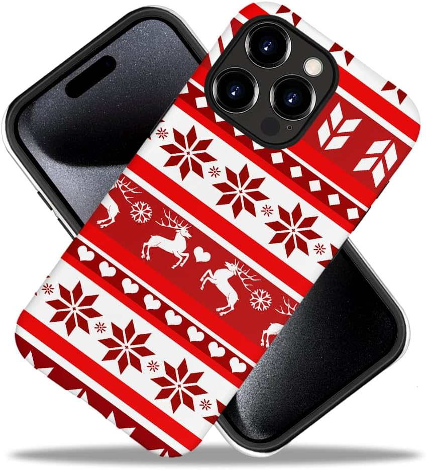 DAIZAG Compatible with for Iphone 16 Pro Max,Christmas Deer Heart Snow Phone Case Durable Shock Protection Cover for Girl Women Case for Iphone 16 Pro Max image number 6