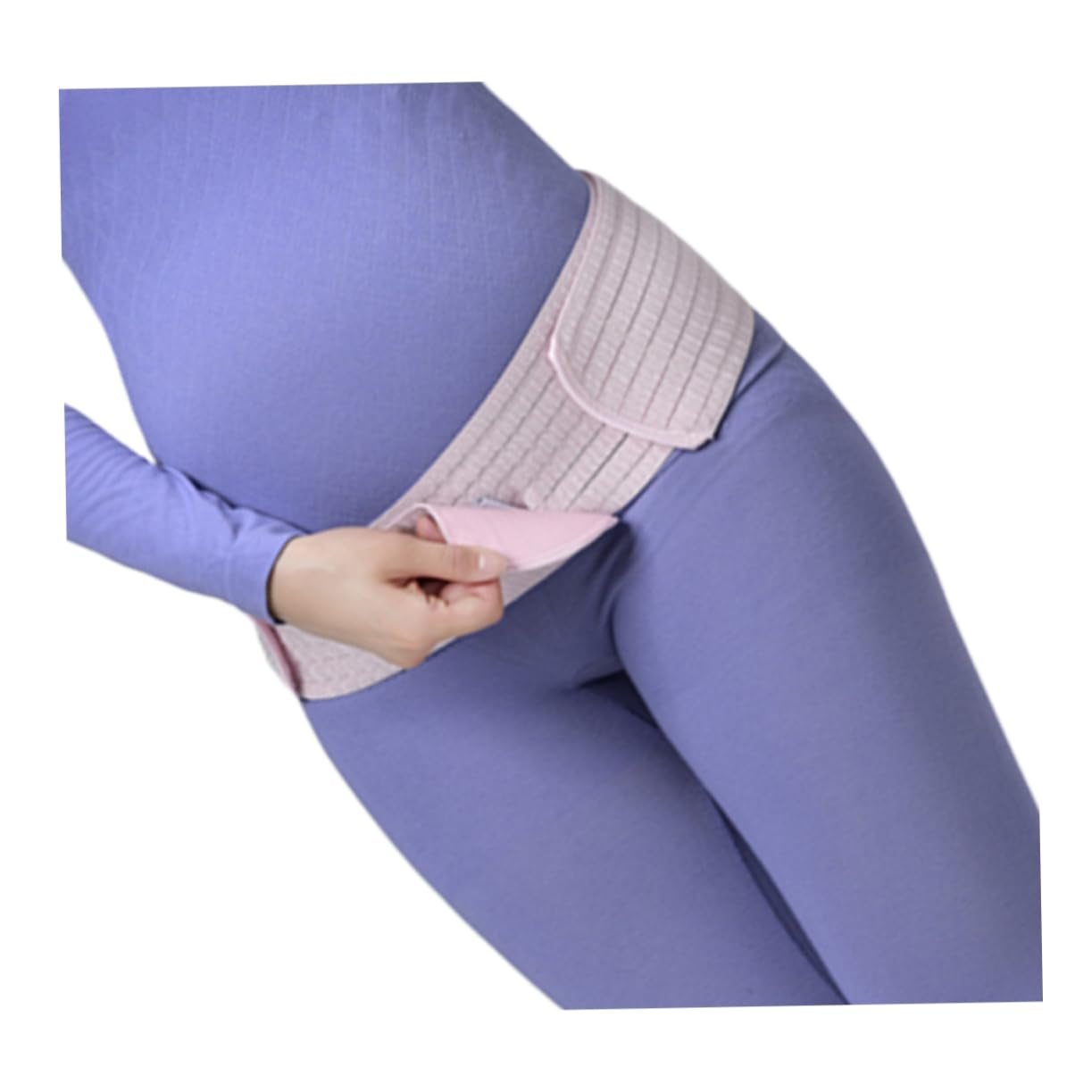 Pregnant Women Belts Dual Layer Breathable Maternity Belly Band Abdominal Support Waist Care Belt Postpartum Pelvic Brace Pink Free Size for Pregnancy and Recovery image number 1