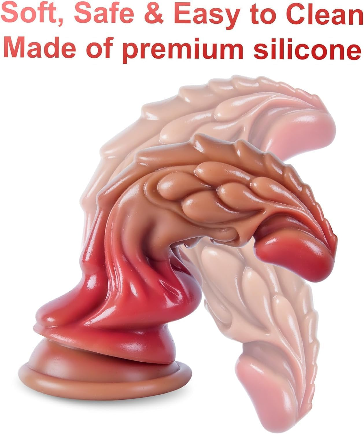 8.5" Realistic Dildo Dong Silicone Dragon Monster Thick Large Dildo G-Spot Stimulating Big Ribbed Huge Thick Anal Fantasy Alien Suction Cup Dong Adult Sex Toy image number 2